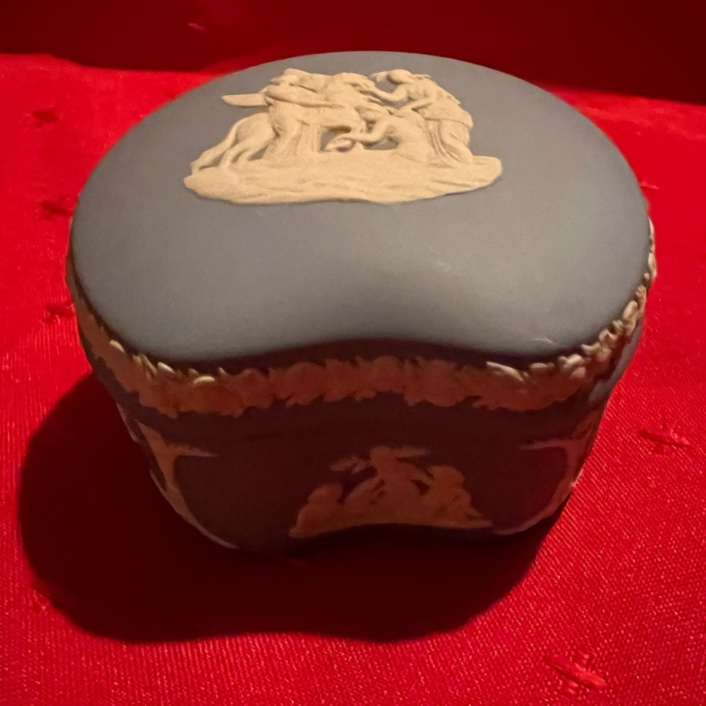 Vintage Blue Wedgwood Jasperware Trinket Box